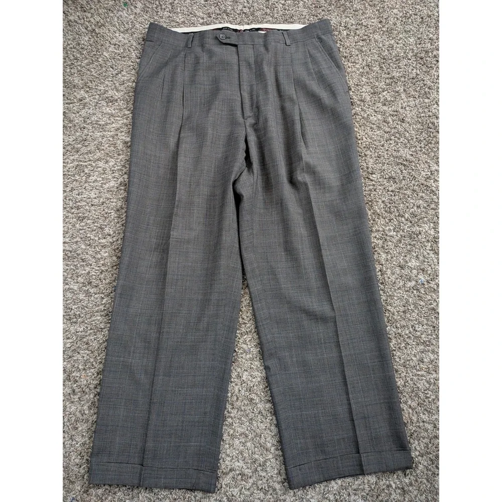 Givara‎ Italy Super 150s Wool Suit 2pc, Gray, 44 Jacket, 35 Pants, 28